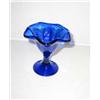 Image 1 : 12 Cobalt blue ruffled edge ice cream pedestal bowls 5.5" x 5.25"