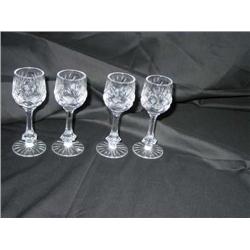 4 Full-lead cut crystal Polish cordial glasses 1 5/8" diameter x 5" tall