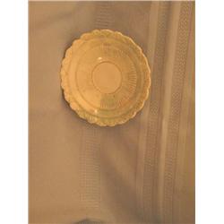 Saucer 5.5" diameter - white porcelain decorated in green - has some washed out area - dates from ap