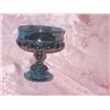 Image 1 : Blue/purple carnival glass compote 4.75" x 5.25"