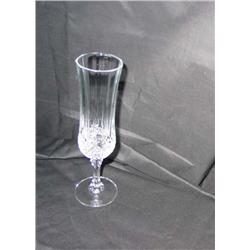 8 24% lead crystal champagne flute 8" x 2" by "Longchamps" by Durand - bid will be 8 times the money