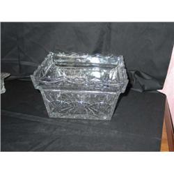 Full lead square crystal bowl 9.25" x 9.25" x 5.25" "Sunrise" pattern