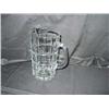 Image 1 : Pitcher in heavy plaid glass 8.5" x 5" diameter w/glass handle