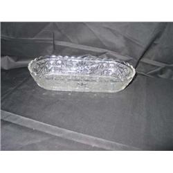 Antique Pressed glass relish dish 10.25" x 4.75" x 2"dates back to approximately 1924