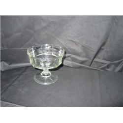 Antique molded glass footed compote 5" diameter x 4.5" tall - dates approximately 1924