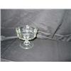 Image 1 : Antique molded glass footed compote 5" diameter x 4.5" tall - dates approximately 1924