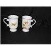 Image 1 : 4 White porcelain footed mugs w/butterflies - gold trimmed - 3" diameter x 4.5" tall