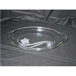 Etched glass relish tray 13" x 7"