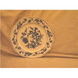 Luncheon plate fine porcelain  - Blue Danube by Lipper - plate is slightly chipped
