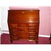 Image 1 : Solid cherry secretary base w/four drawers, drop-leaf w/automatic sliding supports - has single door