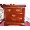 Image 1 : Mahogany finished 2-drawer night stand 26" wide x25" tall x 15" deep w/colonial drawer pulls