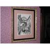 Image 1 : Black & white water color of the Bridge of Sighs in Venice matted in pink w/burgundy liner in a gilt