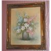 Image 1 : Signed original floral oil painting in museum frame 29.5" x 25.5" - signed by B. Field