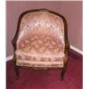 Image 1 : Clyde Pearson tub chair w/French legs in fruitwood & upholstered in Italian Silk Matilase - 28" deep