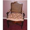 Image 1 : 2 cane back & bottom French arm chairs finished in walnut w/arm pads & seat cushion in Italian matil