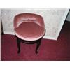 Image 1 : Rotating vanity stool w/Queen Anne legs finished in mahogany & mauve velvet 21" diameter x 24" tall