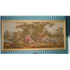 Image 1 : Belgium woven tapestry after Watteau in frame offluted gilded wood with a canthus leave corners 33" 