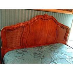 Thomasville double bed headboard in Pecan wood w/cain inserts from the Camille Collection - includes