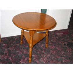 Early American triple drop leaf table in hard rockmaple by Columbia Manufacturing Co., Louisville, K