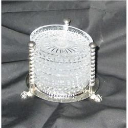 2 sets of 6 lead crystal coasters in silverplated holder - bid will be 2 times the money