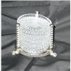 Image 1 : 2 sets of 6 lead crystal coasters in silverplated holder - bid will be 2 times the money