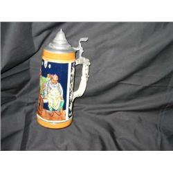 Stein w/metal lid from Germany 9" x 3 3/8" diameter