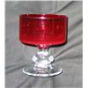 Image 1 : Full lead red & clear crystal compote (Italian) 37/8" x 4.75"