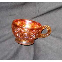 Gold carnival glass cup 3.25" diameter x 2 1/8"
