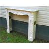Image 1 : French antique white marble mantel w/bronze vents (Louis XV) 19th century - 42.5" tall x 14.5" x 531