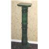 Image 1 : Green marble pedestal w/square top on an octogon base - 38.5" x 9.5"