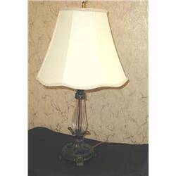 2 crystal & bronze finished resin lamps w/ivory silk shades 29" x 16" diameter shades - bid will be 