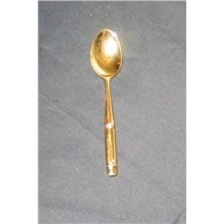 8 gold plated bamboo design demitasse spoons