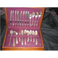 8 8-piece place settings of William Rogers Silverplated flatware plus 4 serving pieces - Circa 1947 