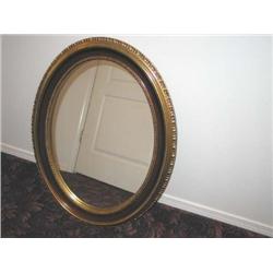 Oval walnut & gold leaf Carolina Mirror - 34" x 26"