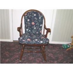 Antique (1936) Windsor Rocking chair w/cushion -chair has short seat - rockers are 29" long - seat i