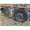 Image 2 : 1981 FLAT DECK TILTING TRAILER, DECK IS 17' BY 64" WIDE, AIR BRAKES, 20" WHEELS - NO ICBC PAPERWORK