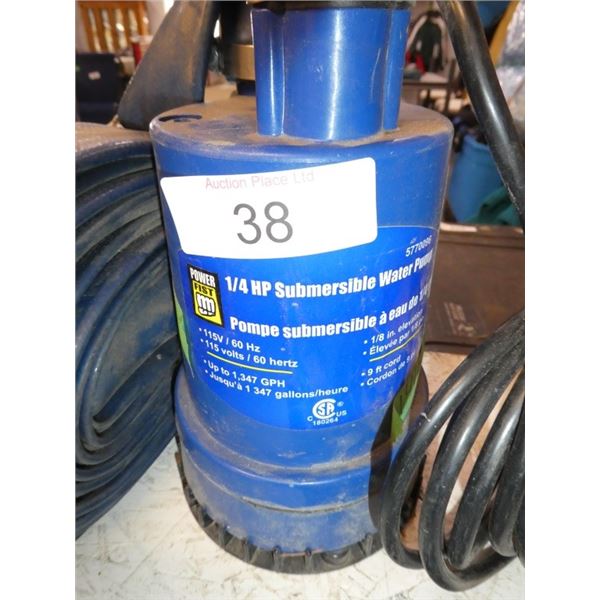 1/4 hp submersible water pump & hose works