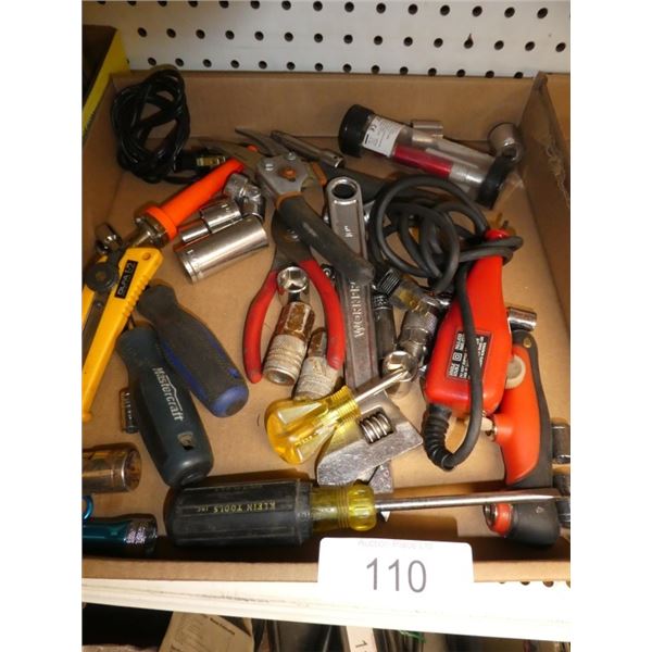 screwdrivers, wrench, utility knife