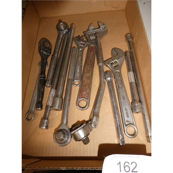 crescent wrenches, ratchets 3/8" & 1/2" extensions
