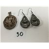 Image 1 : Antique Pendant, Antique silver earrings