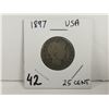 Image 1 : 1897 USA 25¢ coin