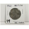Image 1 : 1922 Bristish Silver One Florin Coin