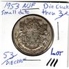 Image 1 : 1953 DIE CRACK THRU 3 50 CENT PIECE