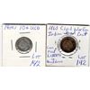 1909S USA DIME & 1863 CIVIL WAR ERA INDIAN HEAD PENNY