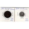 1885 BRITISH ½ PENNY & 1849 FOUR PENCE BRITISH