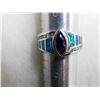 Image 3 : FIRE OPAL, CLEAR STONE AMETHYST STERLING SILVER RING 7 1/4