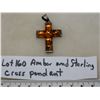 Image 1 : AMBER & STERLING CROSS PENDANT