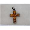 Image 2 : AMBER & STERLING CROSS PENDANT