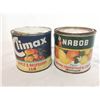 Image 1 : Climax & Nabob paper label jam tin cans