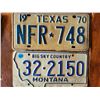 Image 1 : Pair of 1970 License plates, Montana & Texas